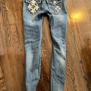 LA IDOL RHINESTONE JEANS SIZE 0